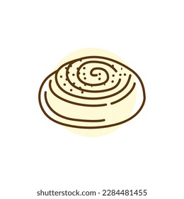 Cinnamon roll black line icon. Bakery. Pictogram for web page