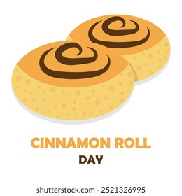 Cinnamon roll day buns, vector art illustration.