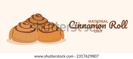 ​National Cinnamon Roll Day on 04 October Banner Background. Horizontal Banner Template Design. Vector Illustration