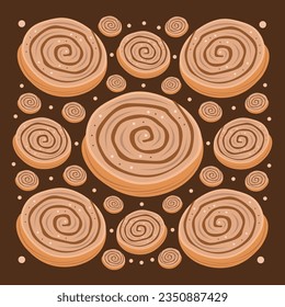 Cinnamon roll flat vector illustration. Cute sweet cake dessert cinnamon roll cartoon vector illustration for graphic design and decorative element