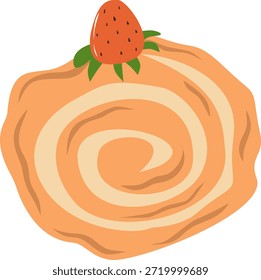Cinnamon Roll Flat Vector Illustration