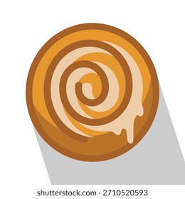 cinnamon roll with glaze simple icon
