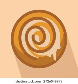 rolo de canela com esmalte ícone simples