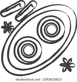 Cinnamon roll hand drawn vector illustration
