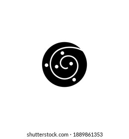 Cinnamon roll icon. Bakery icon. Simple, flat, black, glyph.
