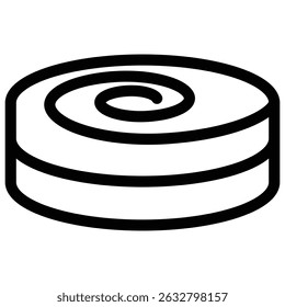 Cinnamon roll icon Black and white outline vector