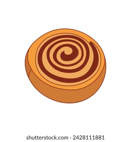 cinnamon roll icon Cartoon Vector illustration Isolated on White Background