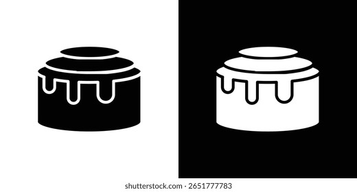 Cinnamon roll icon of a flat style vector