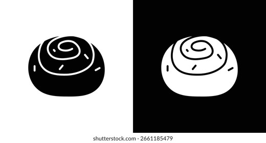 Icono de rollo de canela de un Vector de estilo plano