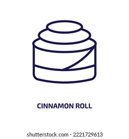 cinnamon roll icon from hotel and restaurant collection. Thin linear cinnamon roll, food, cinnamon outline icon isolated on white background. Line vector cinnamon roll sign, symbol for web and mobile