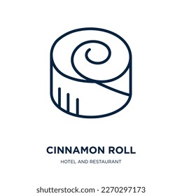 cinnamon roll icon from hotel and restaurant collection. Thin linear cinnamon roll, breakfast, food outline icon isolated on white background. Line vector cinnamon roll sign, symbol for web and mobile