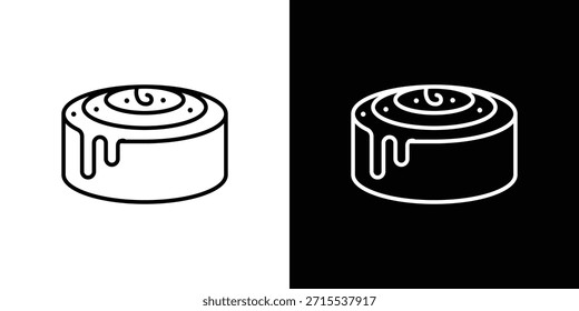 Icono de rollo de canela en diseño de línea. Iconos de trazo editables.