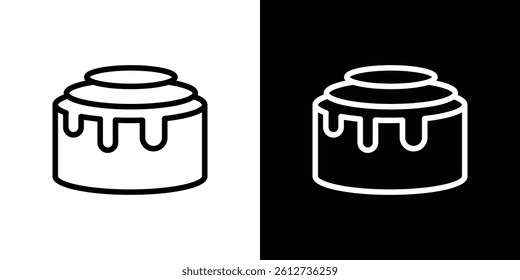 Cinnamon roll icon set. Black illustration isolated for graphic and web design