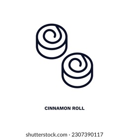 cinnamon roll icon. Thin line cinnamon roll icon from hotel and restaurant collection. Outline vector isolated on white background. Editable cinnamon roll symbol can be used web and mobile