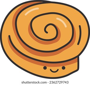 Cinnamon roll icon in trendy flat style isolated on white background for your web site design, logo, app, UI. Cinnamon roll vector illustration