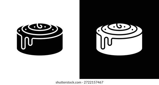 Ilustración vectorial de iconos de rollo de canela - iconos de vector de estilo negro de alta calidad
