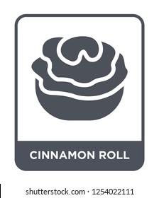 cinnamon roll icon vector on white background, cinnamon roll trendy filled icons from Hotel and restaurant collection, cinnamon roll simple element illustration