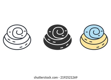 Cinnamon roll icons  symbol vector elements for infographic web