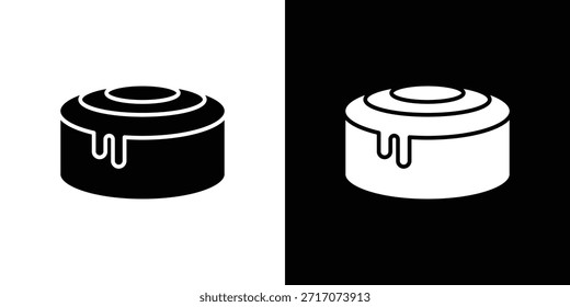 Diseño de silueta de Vector de iconos de rollo de canela. Ilustración de Diseño gráfico plano de Vector.