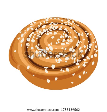 Cinnamon roll isolated on white background