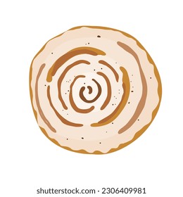 Cinnamon roll or kanelbulle icon. Vector illustration in cartoon style