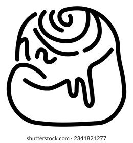 Cinnamon roll line icon, bakery concept, sweet bun sign on white background, baking roll with cinnamon icon in outline style mobile concept web design. Vector graphics.
