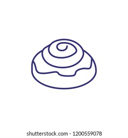 Cinnamon roll line icon. Dessert, snack, pastry. Breakfast concept. Vector illustration can be used for topics like coffeeshop, restaurant, diet