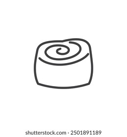 Cinnamon Roll line icon. linear style sign for mobile concept and web design. Spiral shaped cinnamon roll outline vector icon. Symbol, logo illustration. Vector graphics