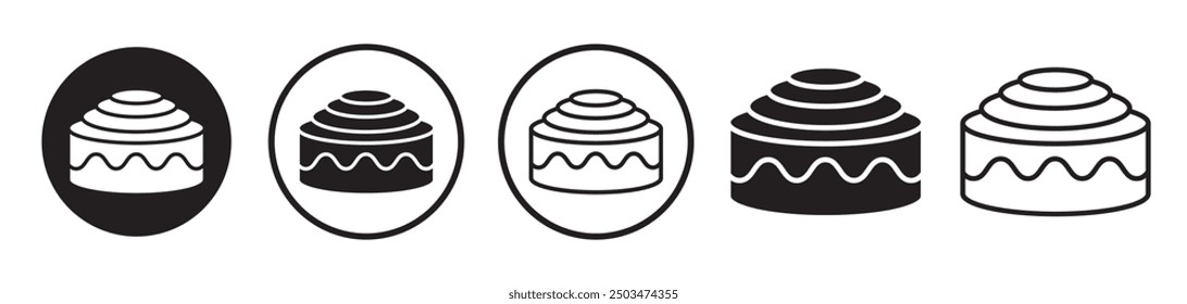 Cinnamon roll line icon vector set.