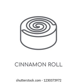 Cinnamon roll linear icon. Modern outline Cinnamon roll logo concept on white background from Hotel and Restaurant collection. Suitable for use on web apps, mobile apps and print media.