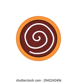 Cinnamon Roll logo. Cinnamon Roll cartoon vector. Cinnamon Roll on white background.