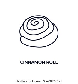 cinnamon roll outline icon. Linear vector from hotel concept. Thin line cinnamon roll icon isolated on white background