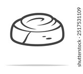 Cinnamon roll outline icon transparent vector isolated