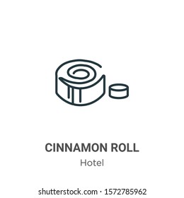 Cinnamon roll outline vector icon. Thin line black cinnamon roll icon, flat vector simple element illustration from editable restaurant concept isolated on white background