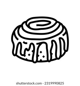 cinnamon roll sweet food line icon vector. cinnamon roll sweet food sign. isolated contour symbol black illustration