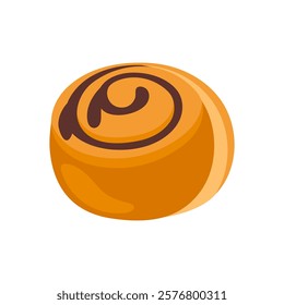 Cinnamon Roll, Sweets Vector Illustration Isolated