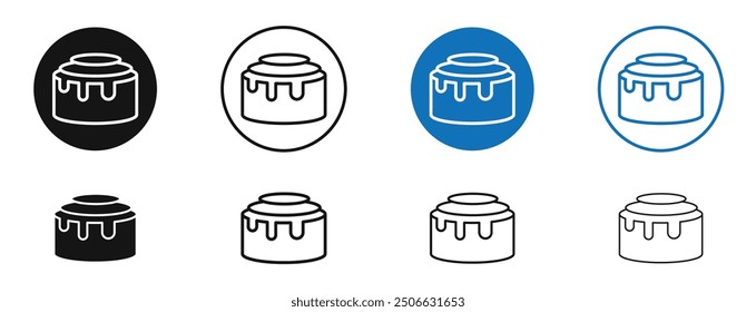 Icono de Vector de rollo de canela en colores negro y azul