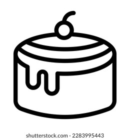 Cinnamon Roll Vector Line Icon Design