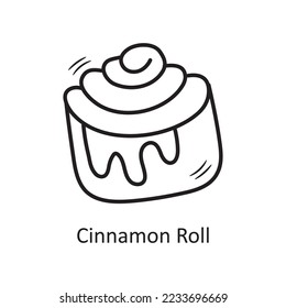 Cinnamon Roll vector outline Icon Design illustration. Bakery Symbol on White background EPS 10 File