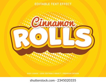 cinnamon rolls editable text effect template use for font style logo	