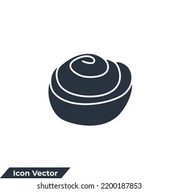 Cinnamon rolls icon logo vector illustration. fresh cinnamon bakery food roll symbol template for graphic and web design collection