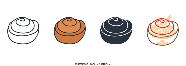 Cinnamon rolls icon logo vector illustration. fresh cinnamon bakery food roll symbol template for graphic and web design collection