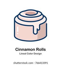 Cinnamon Rolls Leneal Color Vector Illustration