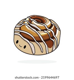 rollos de canela icono de pegatina diseño vectorial elemento dibujado a mano
