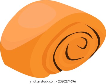 Rollos de canela con azúcar. Conjunto de bollos giratorios. Ilustración vectorial aislada dibujada a mano sobre fondo blanco