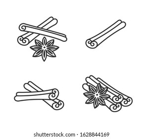 Cinnamon set. Collection icon cinnamon. Vector