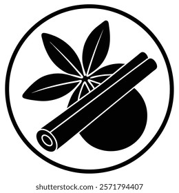 Cinnamon silhouette black vector art design