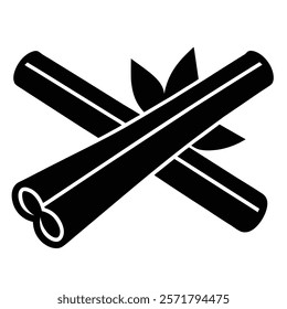 Cinnamon silhouette vector art spice illustration