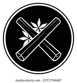 Cinnamon spice black silhouette vector icon