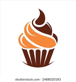Cinnamon Spice Cupcake Icon Vector Design